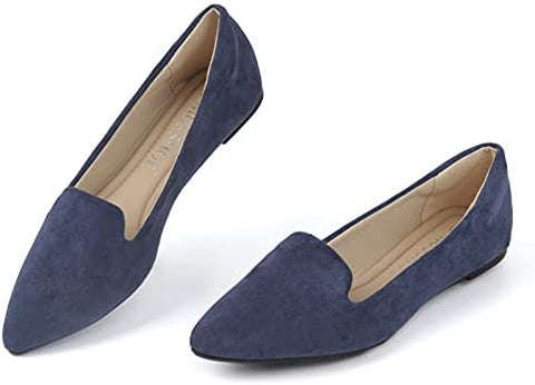 MUSSHOE Ballet Flats for Women Comfortable Women's Flats Memory Foam Slip on Pointed Toe Flats Shoes Women