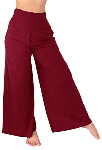 Women's High Waist Wide Leg Yoga Pants Comfy Loose Fit Workout Running Lounge Pants with Pockets
