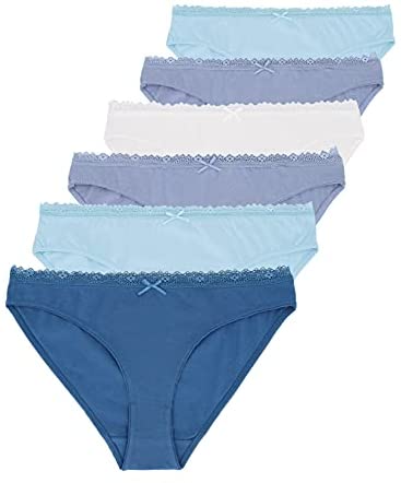 Women's 6-Pack Lace Bikini Lyocell Cotton Panties Super Soft Comftable Underwear
