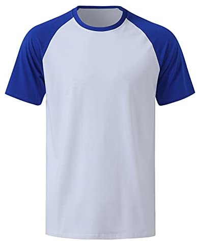 Men's Casual Round Neck Color Block T-Shirt top