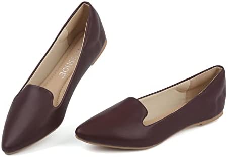 MUSSHOE Ballet Flats for Women Comfortable Women's Flats Memory Foam Slip on Pointed Toe Flats Shoes Women