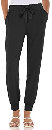 Womens Joggers Drawstring Yoga Pants Active Sweatpants Workout Clothes Comfy Lounge Pajamas Pants with Pockets