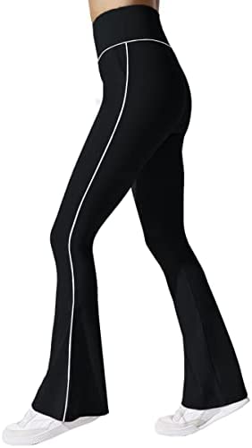 Women's High Waisted Flare Yoga Long Pants Bootcut Workout Stretchy Tummy Control Leggings with Pockets