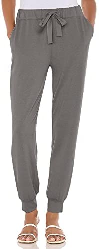 Womens Joggers Drawstring Yoga Pants Active Sweatpants Workout Clothes Comfy Lounge Pajamas Pants with Pockets