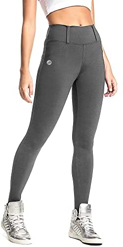 Women's Casual High Waist Stretch Comfy Skinny Pants with Pockets Solid Color Slim Fit Belt Loop Leggings
