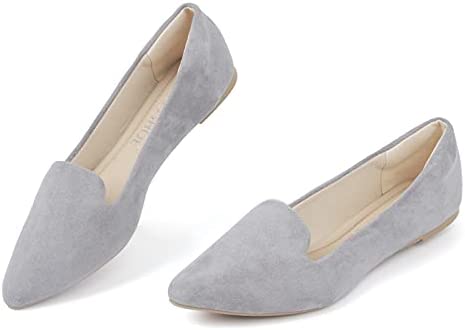 MUSSHOE Ballet Flats for Women Comfortable Women's Flats Memory Foam Slip on Pointed Toe Flats Shoes Women