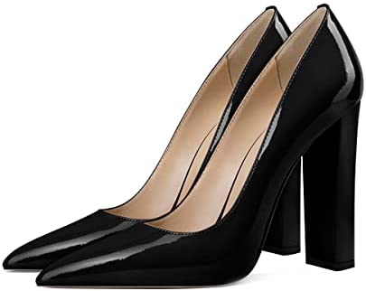 FSJ Women Sexy Leopard Fashion Pointed Toe Pumps Chunky High Heels Dress Slip On Party Comfort Shoes Size 4-15 US
