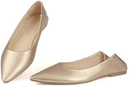 MUSSHOE Flats for Women Comfortable Women's Flats Slip on Pointed Toe Flats Shoes Women
