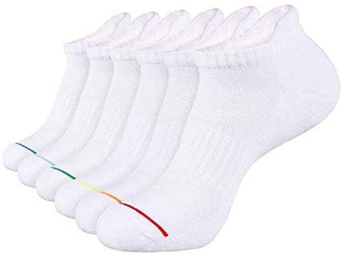 Mens Athletic Low Cut Ankle Socks Cushioned Running Sports Sock for Men 6 Pack