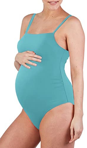 Zwurew One Piece Women's Maternity Swimsuit Retro Wrap Front Pregnancy Tankini Swimwear Beachwear