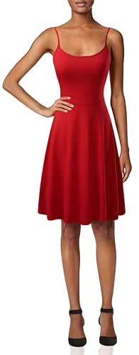 TIMSEM Women's Sleeveless Adjustable Strappy Summer Floral Flared Swing Dress