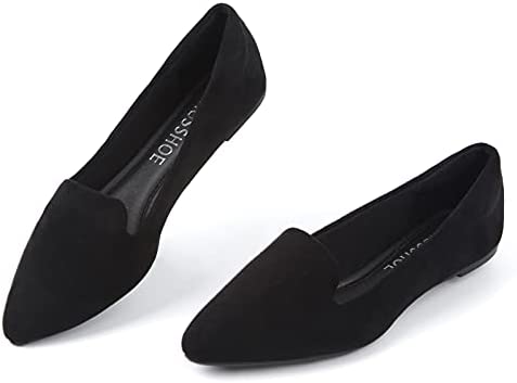 MUSSHOE Ballet Flats for Women Comfortable Women's Flats Memory Foam Slip on Pointed Toe Flats Shoes Women