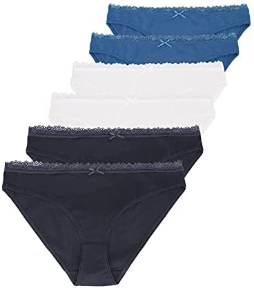 Women's 6-Pack Lace Bikini Lyocell Cotton Panties Super Soft Comftable Underwear