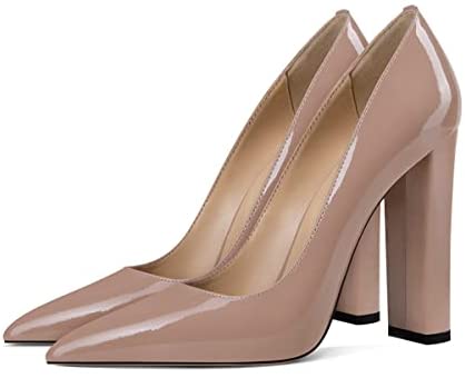 FSJ Women Sexy Leopard Fashion Pointed Toe Pumps Chunky High Heels Dress Slip On Party Comfort Shoes Size 4-15 US