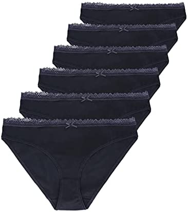 Women's 6-Pack Lace Bikini Lyocell Cotton Panties Super Soft Comftable Underwear