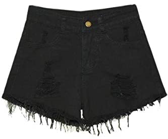 Women's Casual High Waisted Ripped Cutoff Distressed Denim Shorts
