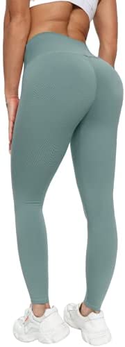 Womens Tiktok Butt Liffting Leggings, Scrunch Butt High Waist Yoga Pants Tummy Control Compression Booty Lift Tights