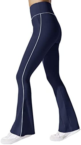 Women's High Waisted Flare Yoga Long Pants Bootcut Workout Stretchy Tummy Control Leggings with Pockets