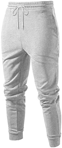 Men Joggers Sweatpant Gym Exercise Slim Fit Trousers with Zipper Pocket
