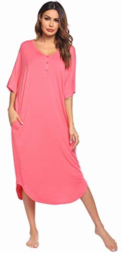 Plus Size Button-down Nightgowns for Women
