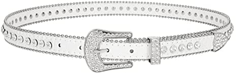 Women Skinny Rhinestone Belt For Jeans Thin Leather Waist Belts With Boho Jewelry Buckle
