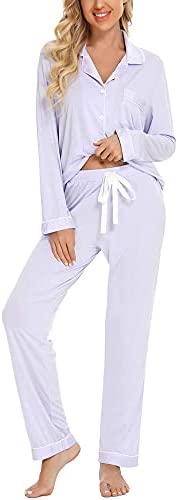 Pajamas Women's Long Sleeve Sleepwear Button Down Pj Sets Soft Loungewear Pajama Set for Women S-XXL