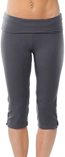 Women's Casual High Waisted Tummy Control Capri Leggings Workout Running Cycling Tights Yoga Pants