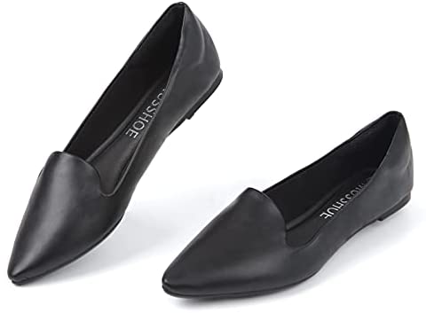 MUSSHOE Ballet Flats for Women Comfortable Women's Flats Memory Foam Slip on Pointed Toe Flats Shoes Women