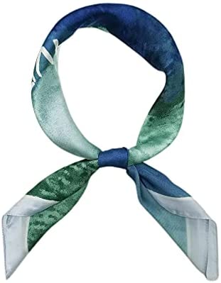 FONYVE Silk Feeling Scarf Medium Square Satin Head Scarf for Women 27.5 × 27.5 inches