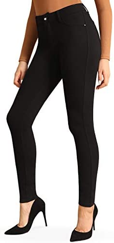 Women’s Slim Leg Petite Ponte Knit Stretch Skinny Comfort Fit Yoga Dress Pants