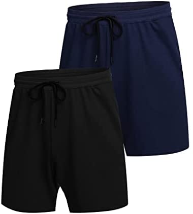 Mens 2 Pack Gym Workout Shorts Running Bodybuilding Training Drawstring Shorts
