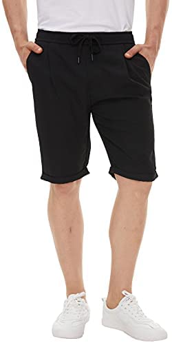 Men's Linen Like Shorts Seersucker Shorts with Drawstring