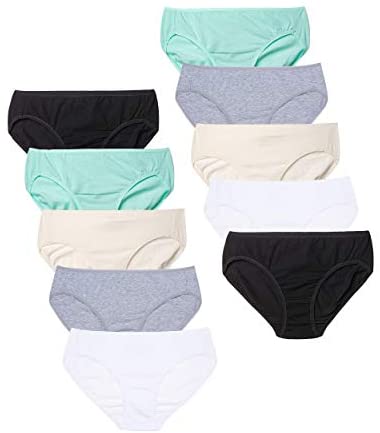 Women's 10-Pack Bikinis Cotton Panties Soft Stretchy Underwear
