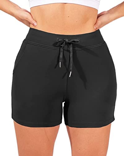 Womens Stretch Running Workout Yoga Shorts Slim Athletic Summer Dolphin Shorts with Pockets
