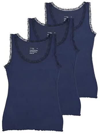 Women's Lace Tank Camisole Super Soft Slim-Fit Undershirt 3-Pack