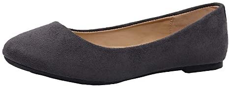 EETTARO Women's Classic Round Toe Ballet Flats Leather Low Heel Loafers Comfort Slip On Ballerina Flat Shoes