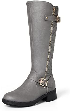 mysoft Women's Knee High Riding Boots Low Block Heel Tall Boots