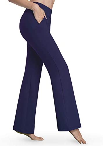 Yoga Dress Pants for Women Bootcut, Slant Pockets, Wide Flare, Workout Long Bootleg Dress Yoga Pants