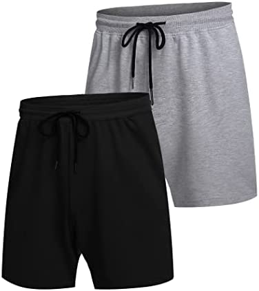 Mens 2 Pack Gym Workout Shorts Running Bodybuilding Training Drawstring Shorts