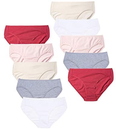 Women's 10-Pack Bikinis Cotton Panties Soft Stretchy Underwear