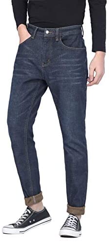 Men’s Flannel Lined Jeans Men’s Slim Fit Tapered Fleece Lined Jeans