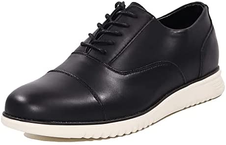 EETTARO Men's Modern Cap Toe Oxford Dress Shoes Classic Formal Business Lace Up Wingtip Shoe