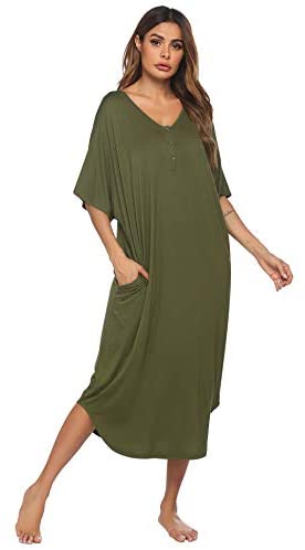 Plus Size Button-down Nightgowns for Women