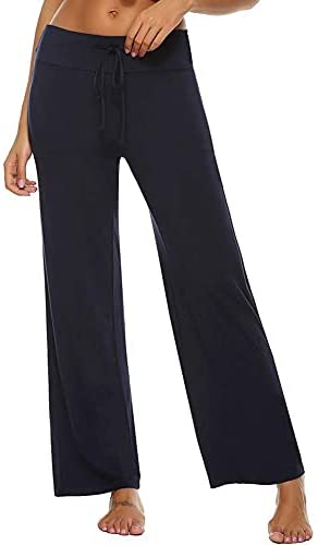 Pajama Pants for Women High Waist Yoga Pants Drawstring Palazzo Lounge Pants Wide Leg Sleep Bottoms S-XXL