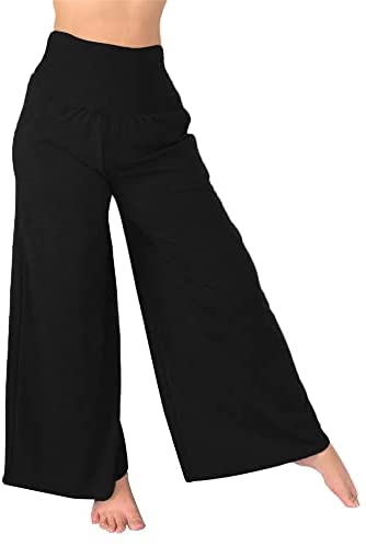Women's High Waist Wide Leg Yoga Pants Comfy Loose Fit Workout Running Lounge Pants with Pockets