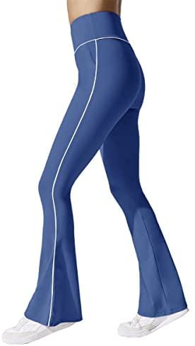 Women's High Waisted Flare Yoga Long Pants Bootcut Workout Stretchy Tummy Control Leggings with Pockets