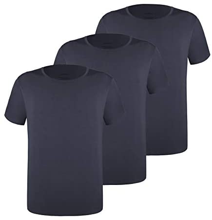 Men's 3-Pack Undershirts Bamboo Rayon Ultra Soft Comfy Crew Neck T-Shirts