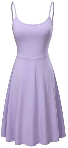 TIMSEM Women's Sleeveless Adjustable Strappy Summer Floral Flared Swing Dress