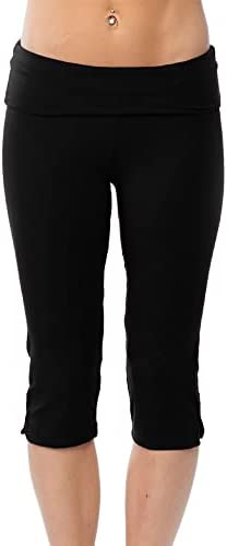 Women's Casual High Waisted Tummy Control Capri Leggings Workout Running Cycling Tights Yoga Pants
