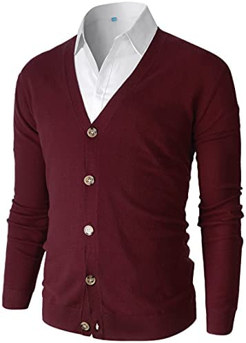 Men's V-Neck Knitted Cardigan Sweaters